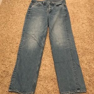 High rise straight jeans